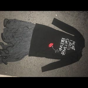 Black fitted T-shirt dress